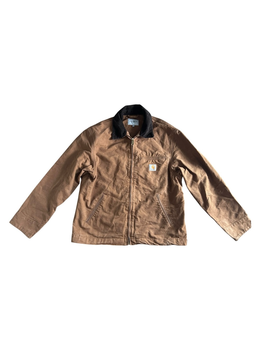 Carhartt WIP Detroit Jacket Brown Black Corduroy Collar Men’s XL Organic Cotton